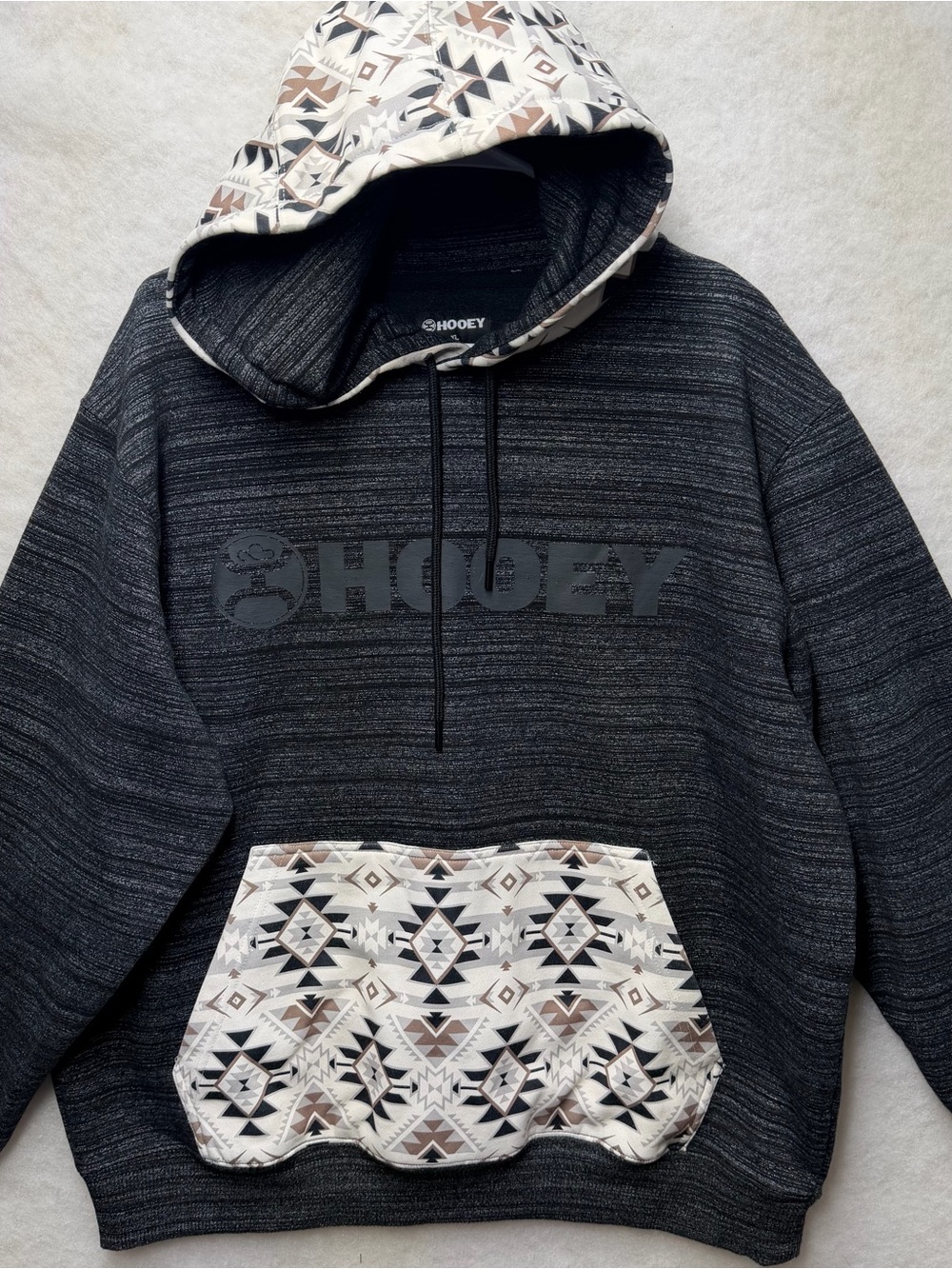Hooey Mens XL Black Legendary Aztec Lock Up Hoodie Hooded Sweatshirt